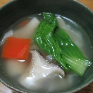 水餃子と青梗菜のスープ